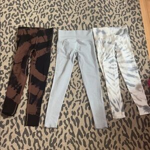Stylish Leggings Set - Black, Gray, White